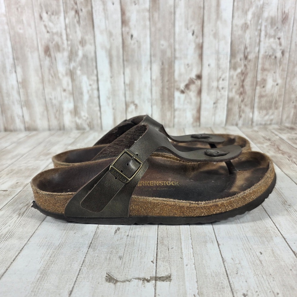 Birkenstock Gizeh Brown Leather Thong Sandals Women Size 40 EU‎ 9 US